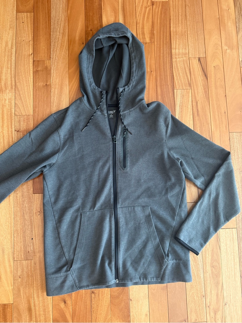 Old Navy Men's Hooded Full-Zip Jacket in Charcoal Gray